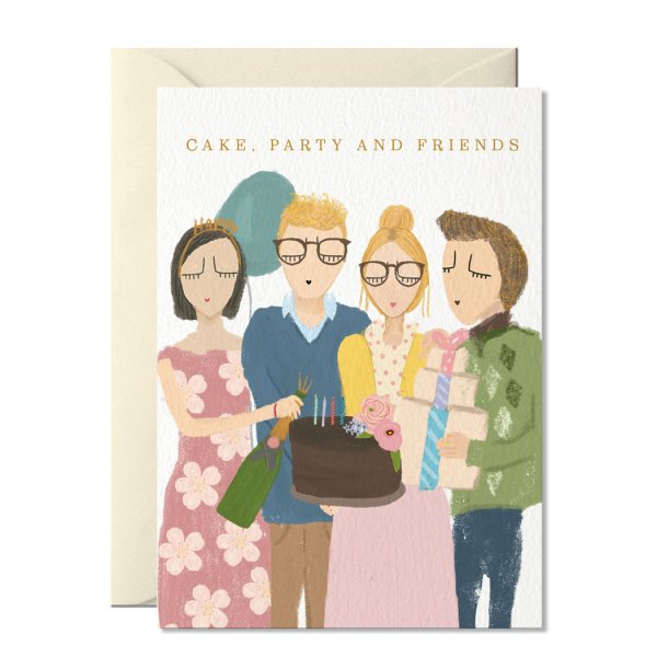 ‚Cake, Party and Friends - Glückwunschkarte A6