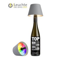 TOP 2.0 RGBW-Akku-Flaschenleuchte GRAU – sompex®
