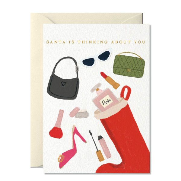 ‘Santa Is Thinking About You‘ Glückwunschkarte A6