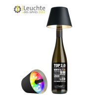 TOP 2.0 RGBW-Akku-Flaschenleuchte SCHWARZ – sompex®