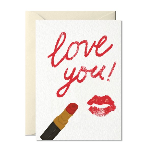 ‚I love you Kisses with Lipstick‘ – Glückwunschkarte A6